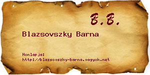 Blazsovszky Barna névjegykártya