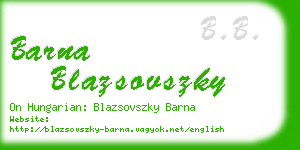 barna blazsovszky business card